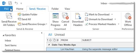 How To Create A Send Receive Group For RSS Feeds In Outlook 2013