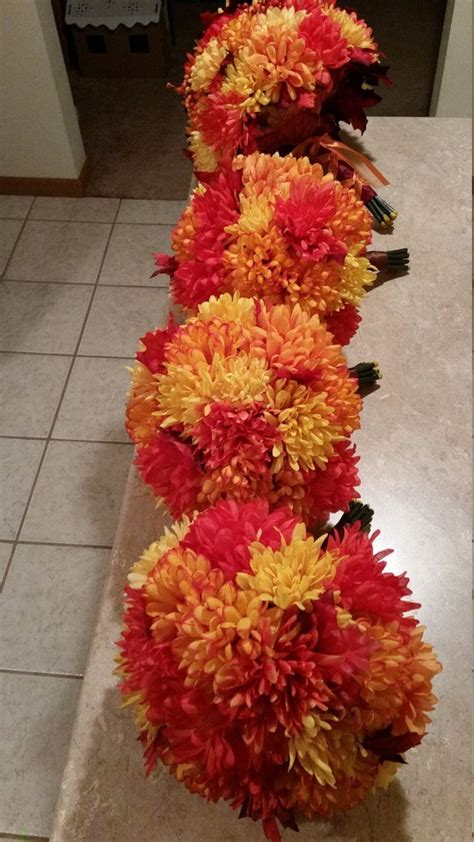 Fall Mum And Leaf Bouquet With Matching Boutineer Etsy Pretty