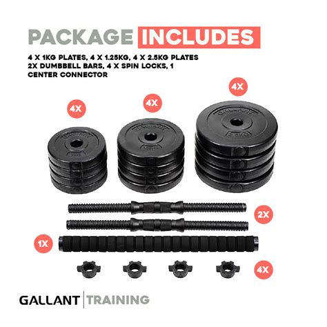 Gallant 20kg Adjustable Dumbbells Weights Set - 2 in 1 – Bionix Shop