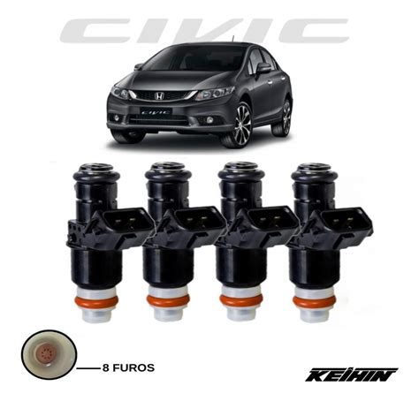 4x Bico Injetor Honda New Civic 2007 2008 2009 2010 8 Furos