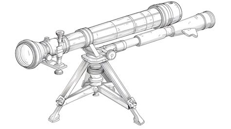 premium photo  drawing   telescope  person