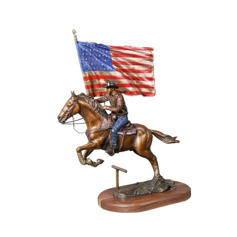 Cowboy with Horse Bronze Sculpture - Caswell Sculpture