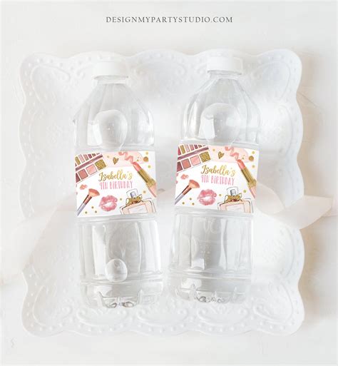 Editable Spa Party Water Bottle Labels Spa Birthday Party Girl Etsy