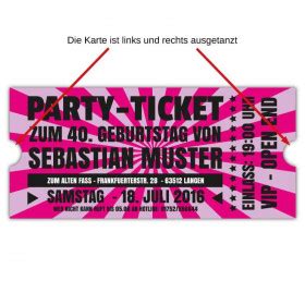 Retro Einladungskarten Zum Geburtstag Als Ticket Vip