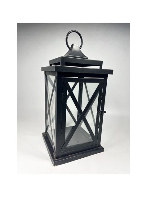 Black Lantern Style Candle Lamp Holder Garden Yard Patio Decor