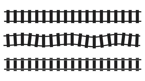 Railroad Train Track Railway Contour Silhouette Vector Tramway