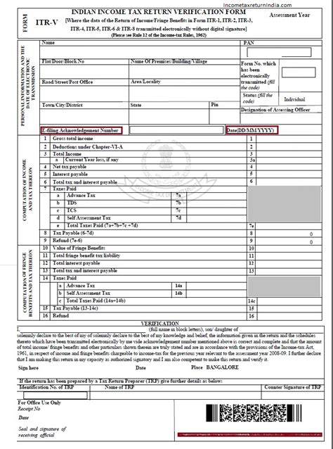 Itr 1v Form All India Itr Largest Tax Return E Filing Portal In India