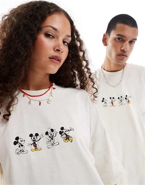 Asos Design Disney Unisex Oversized T Shirt With Mickey Mouse Prints In