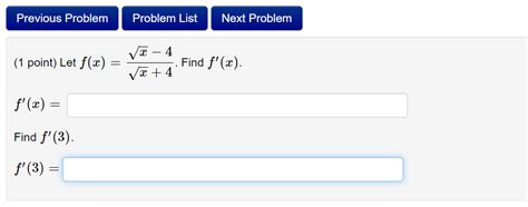 Solved 1 Point Let Fxx4x−4 F′x Find F′3 F′3