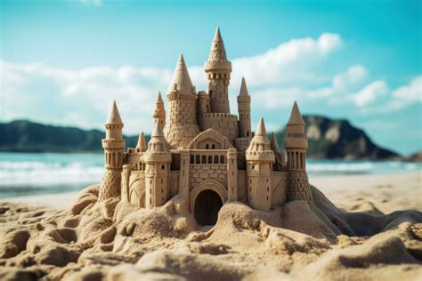 Sand castle on the beach 27550079 Stock Photo at Vecteezy