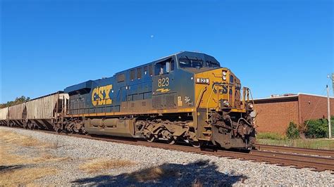 Loaded Csx Corn Train Headed Northbound Monroe Nc With Csxt In