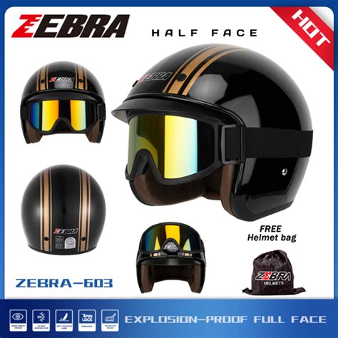 Zebra Helmet Original Motorcycles Half Face 34 Open Face Helmets