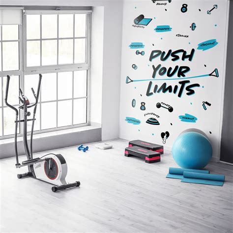 Push Your Limits Vinyl Gym Wall Decal Inspirational Word Gym Etsy