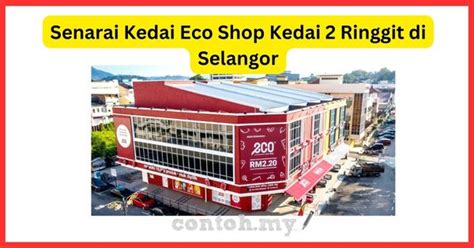 Senarai Cawangan Kedai Eco Shop RM2 Di Selangor