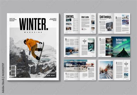 Modern Magazine Layout Stock Template | Adobe Stock