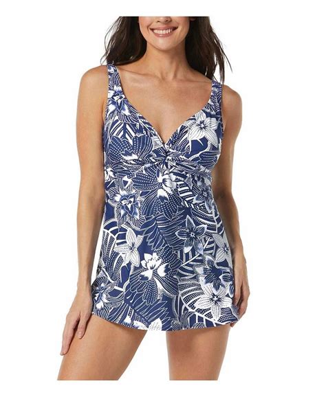 Roxanne Womens Bra Twist Swimdress Macys