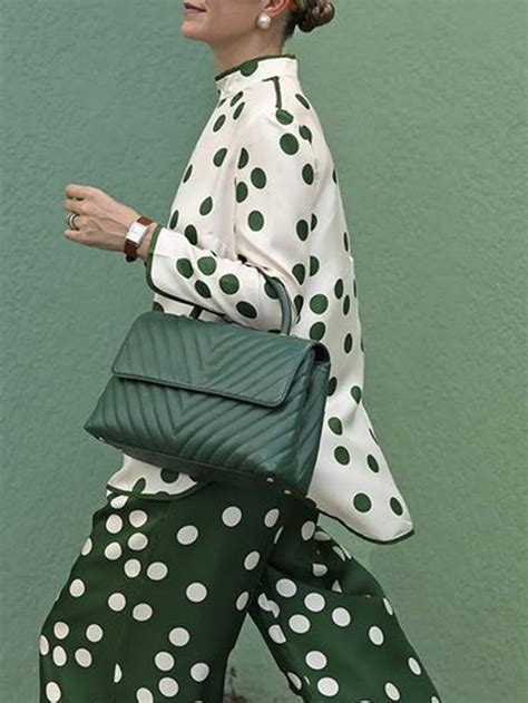 Plussize Polka Dots Spring Fall Elegant Polyester Stand Collar No