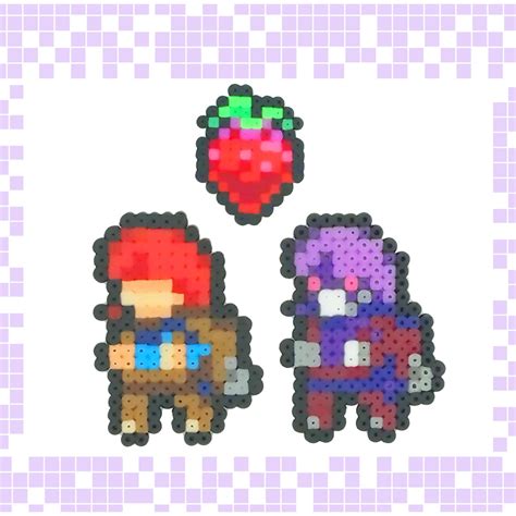 Celeste Madeline Badeline Chaveiro Pixel Art Perler Beads Shopee Brasil ...