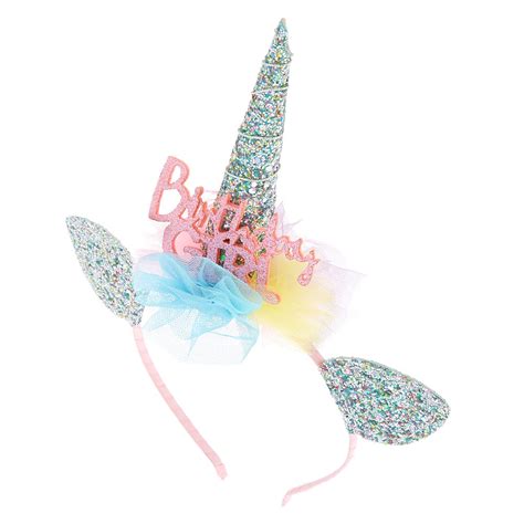 Claires Club Birthday Girl Glitter Unicorn Headband Claires Us