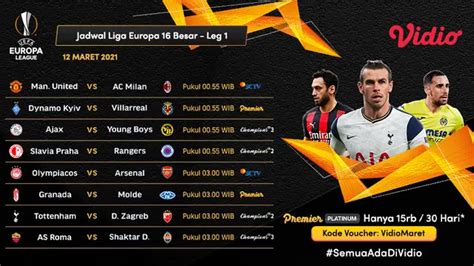 Jadwal Siaran Langsung 16 Besar Liga Europa Duel Mu Vs Ac Milan Live