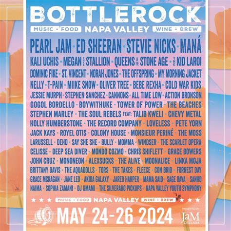 Bottlerock Lineup Schedule Dania Electra