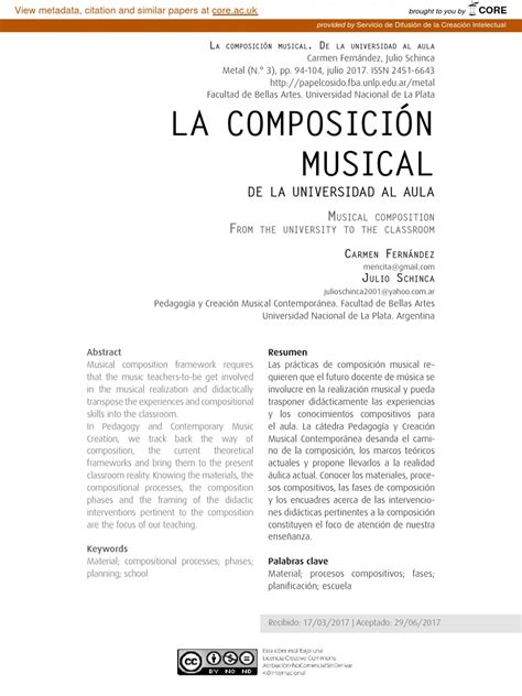 Composición Musical | PDF | Método de enseñanza | Evaluación