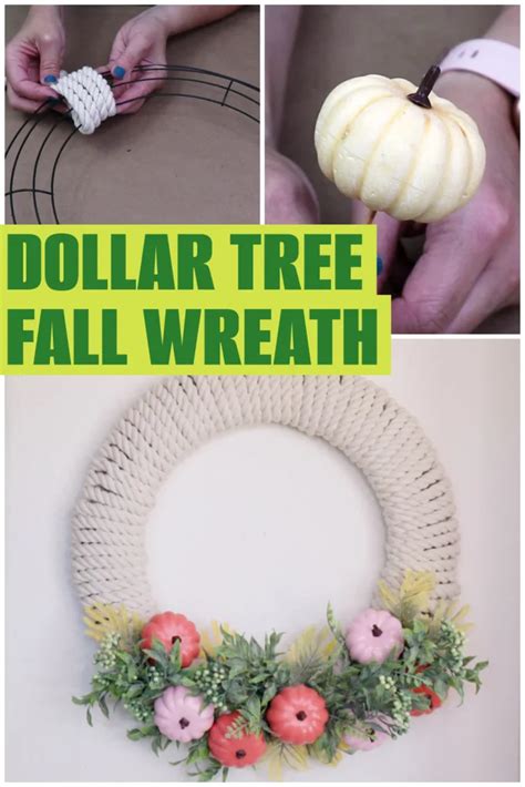 Dollar Tree Fall Wreath With Rope And Pumpkins Creative Ramblings