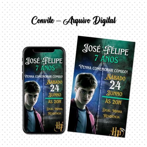 Convite Digital Harry Potter Elo7 Produtos Especiais