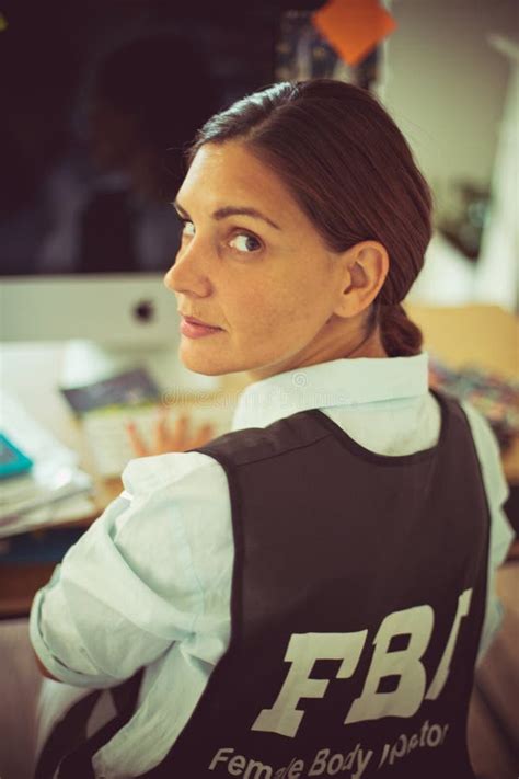 Fbi Female Working Agent In Her Office Stock Photo Image Of Close