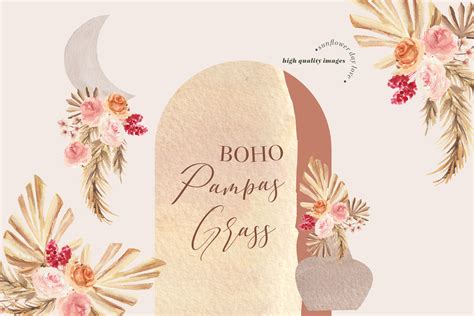 Frame Modern Boho Pampas Grass Whimsical Graphic By Sunflowerlove · Creative Fabrica