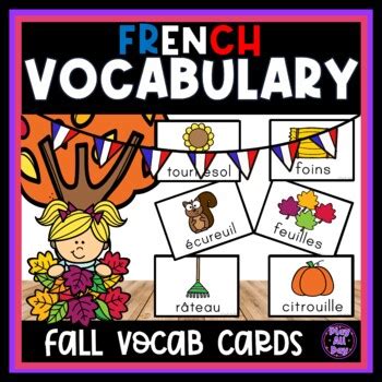 French Fall Vocabulary Cards Cartes De Vocabulaire Lautomne