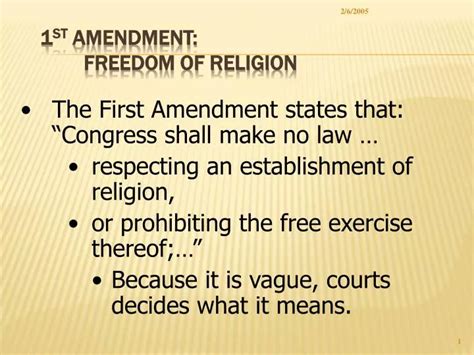 PPT - 1 st Amendment: Freedom of Religion PowerPoint Presentation - ID ...