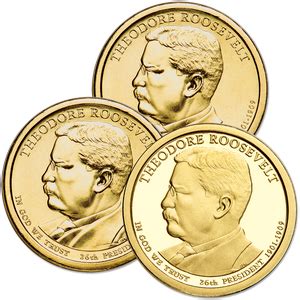 Pds Theodore Roosevelt Presidential Dollar Set Coins