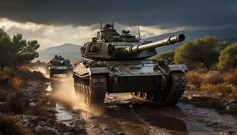 Premium AI Image | israeli army with huge amount of tanks