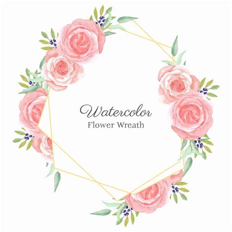 Coroa De Flores Em Aquarela Rosa Rosa Png Clipart Aquarela Floral