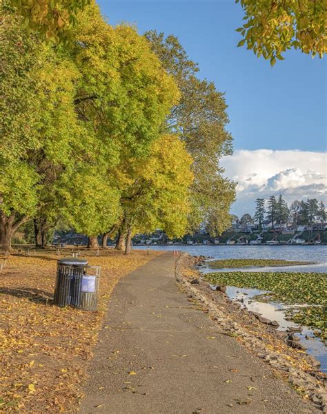 Signs of Fall Weather in a Public Park Fairview Oregon Stock Image ...