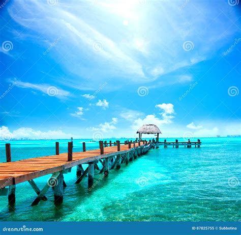 Exotic Caribbean Island. Tropical Beach Resort Stock Image - Image of ...