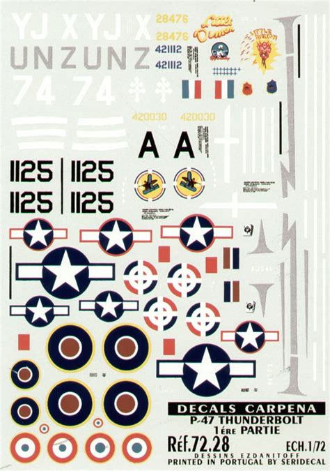 Republic P D M Thunderbolt Schemes Colorado Carpena Decals