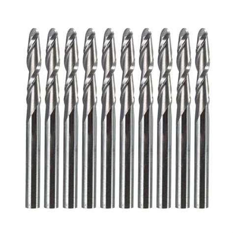 Pcs Inch Flutes Carbide Helical Ball Nose End Mills Cutter Cnc