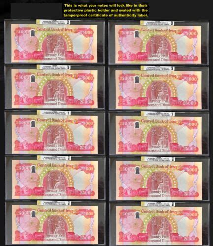 Notes Genuine Iraq Iraqi Dinar Uncirculated Free Hard