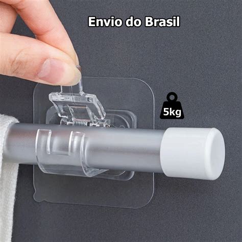 Suporte Cortina Var O Dupla Face Adesivo P S Shopee Brasil