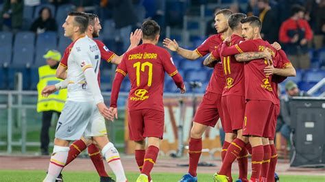 Roma Lecce 4 0 Ünder Mkhitaryan Dzeko Kolarov e show all Olimpico