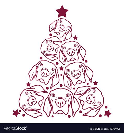 Dogs christmas tree Royalty Free Vector Image - VectorStock