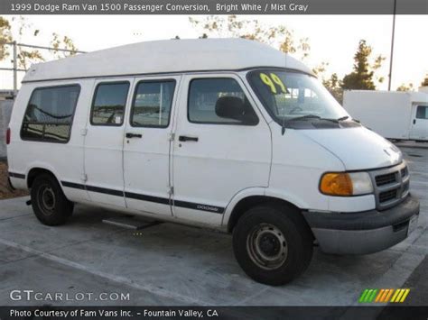 Bright White 1999 Dodge Ram Van 1500 Passenger Conversion Mist Gray Interior