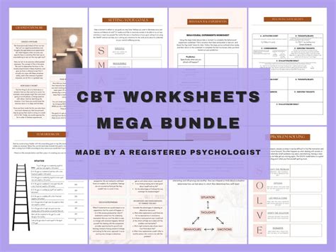 Editable Cbt Worksheets Bundle For Anxiety Depression Cbt Etsy Uk