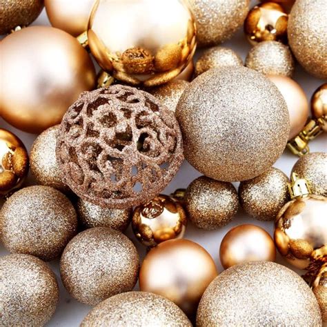 Kerstballen Set Plastic Ros Goud Kerstbal Kunststof