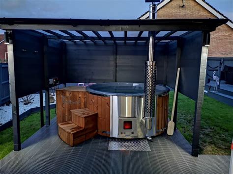 Wood Burning Fiberglass Hot Tub With Integrated Stove Wellness Royal Andrew Wellingborough