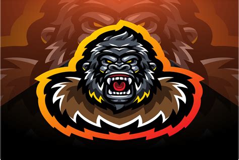 Gorilla Head Esport Mascot Logo Desain Gráfico por visink art