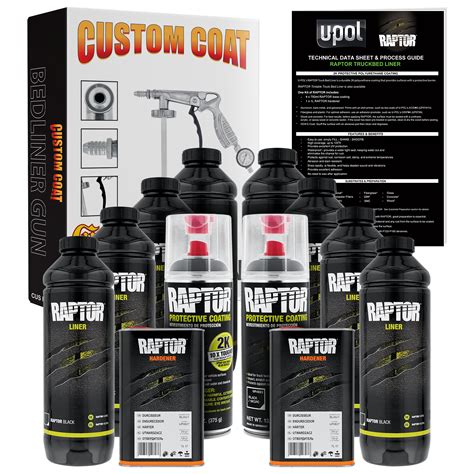 U Pol Raptor 8 Quart Kit Black Urethane Spray On Truck Bed Liner Kit