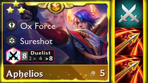 8 Duelist Aphelios ⭐⭐⭐ 3 Star Goes Aaaaaa Tft Set 8 Youtube